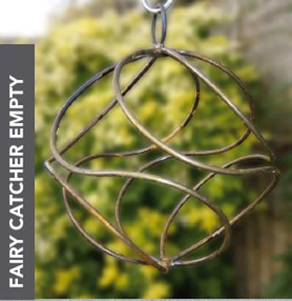 Poppyforge Fairy Catcher Empty Silver - Hanging Ornament - Solid Steel - Black