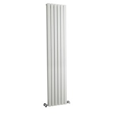Square Vertical Double Panel Radiator, 1800mm x 354mm - Satin White | White | Satin White | 1