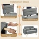 image 6 of Yaheetech Fabric Loveseat Sofa with Lumbar Pillows for Small Space