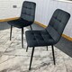 image 5 of Dining Chairs Set of 2 Black Velvet Kitchen Chairs Black