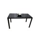 image 1 of Dining Table Black Glass Kitchen Place for 6 Seats, Dining Table Only (Black H 75 x L 134 x W 70 cm) Grey