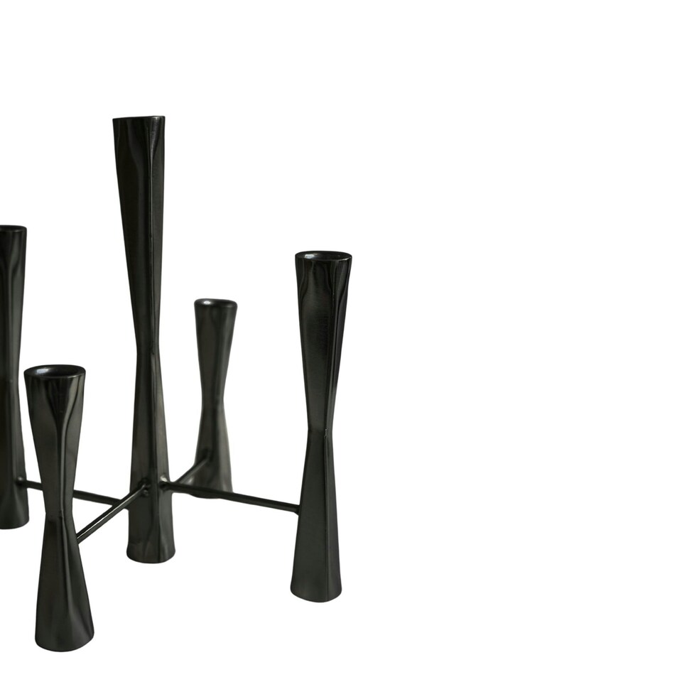 image 1 of Parker 5 Piece Candle Centerpiece - Mild Steel - L27 x W27 x H42 cm - Black | Black | 1