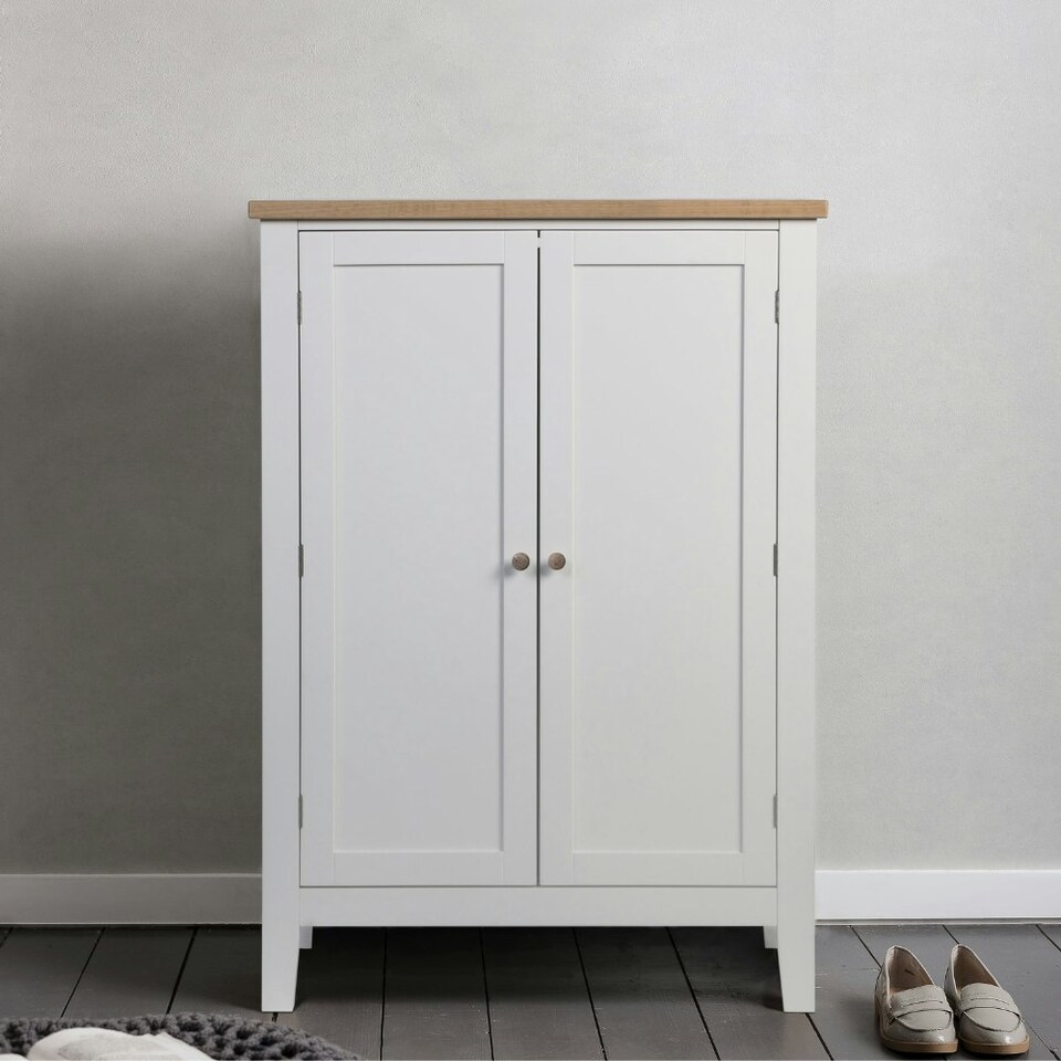 image 1 of Leines Shoe Storage Cabinet in Classic White White