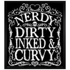 Black Wooden Framed Nerdy Dirty Inked & Curvy Maxi Poster