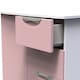image 7 of Holborn 5 Drawer 1 Door Childrens Wardrobe in Kobe Pink & White (Ready Assembled) | Pink | Kobe Pink & White