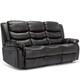 image 9 of Seattle 3 Seater Electric High Back Bonded Leather Recliner Sofa (Brown)