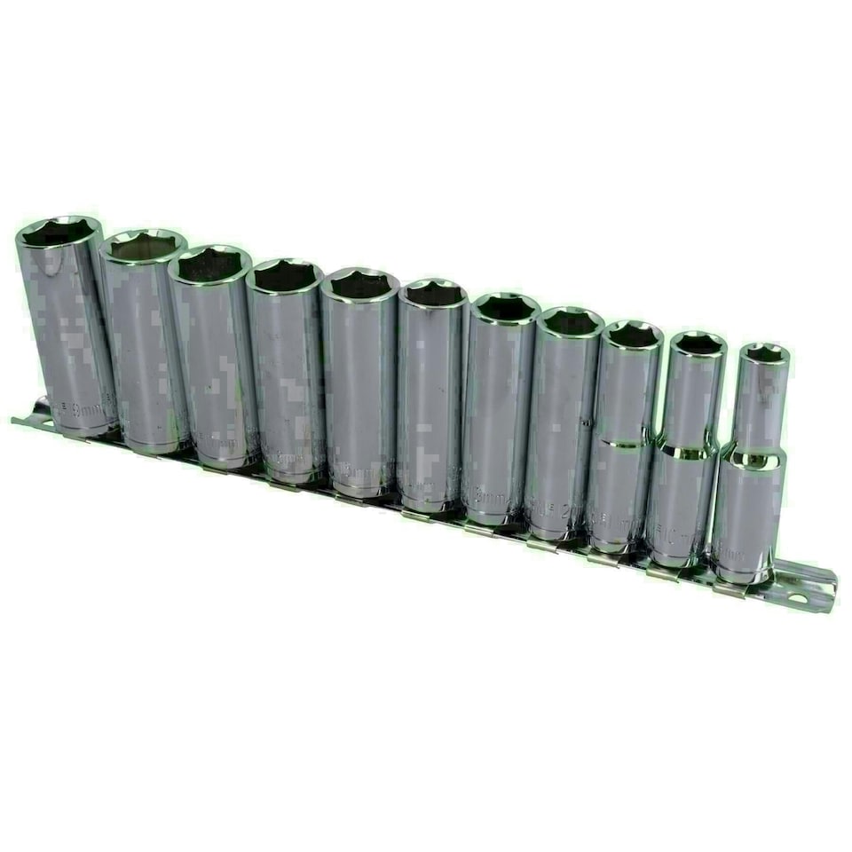image 1 of 3/8" drive sockets deep metric sockets 8mm - 19mm 11pc TE050