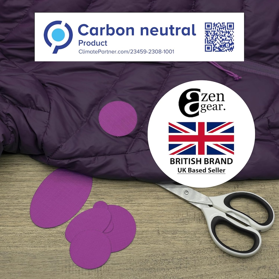 image 1 of aZengear Repair Patches for Jackets, Tent, Gear - Waterproof, Self-Adhesive, Tear-Cold-Heat-Resistant (11 Pieces, Dark Purple)