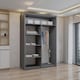 image 3 of Sliding wardrobes 4U Modern Full Mirror Sliding Door Wardrobe Multi Size & Color Options - 120cm Grey | 120cm