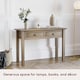 image 9 of Vida Designs Panama 2 Drawer Console Table With Shelf, Solid Pine Wood
