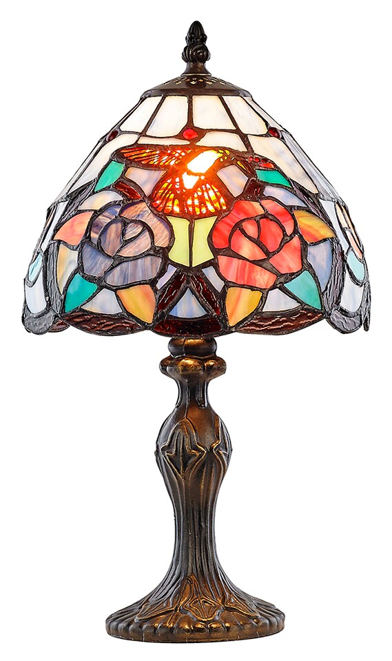 image 1 of Humming Bird Tiffany Lamp with Colourful Stained Glass Shade | Multi