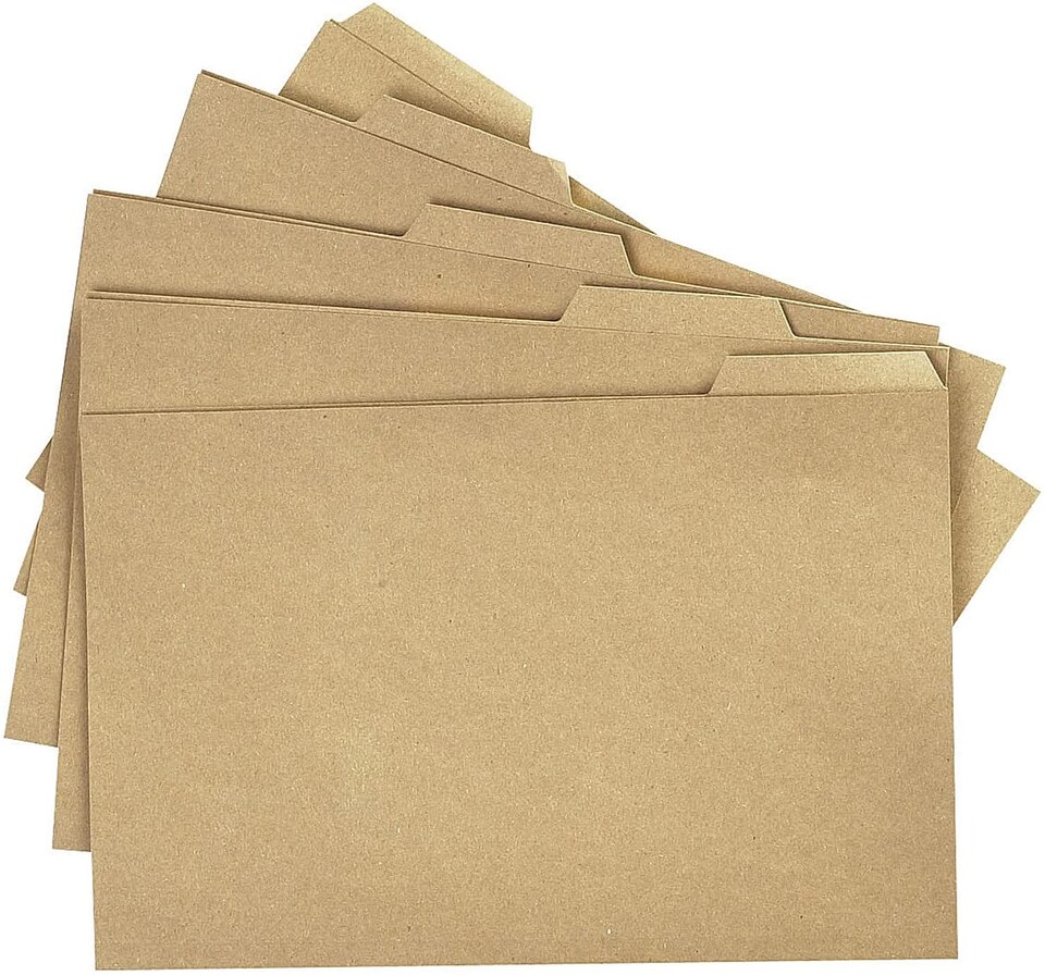 image 1 of Q-Connect Kraft Tabbed Folder 170gsm 356x240mm Buff (Pack of 100) KF01578