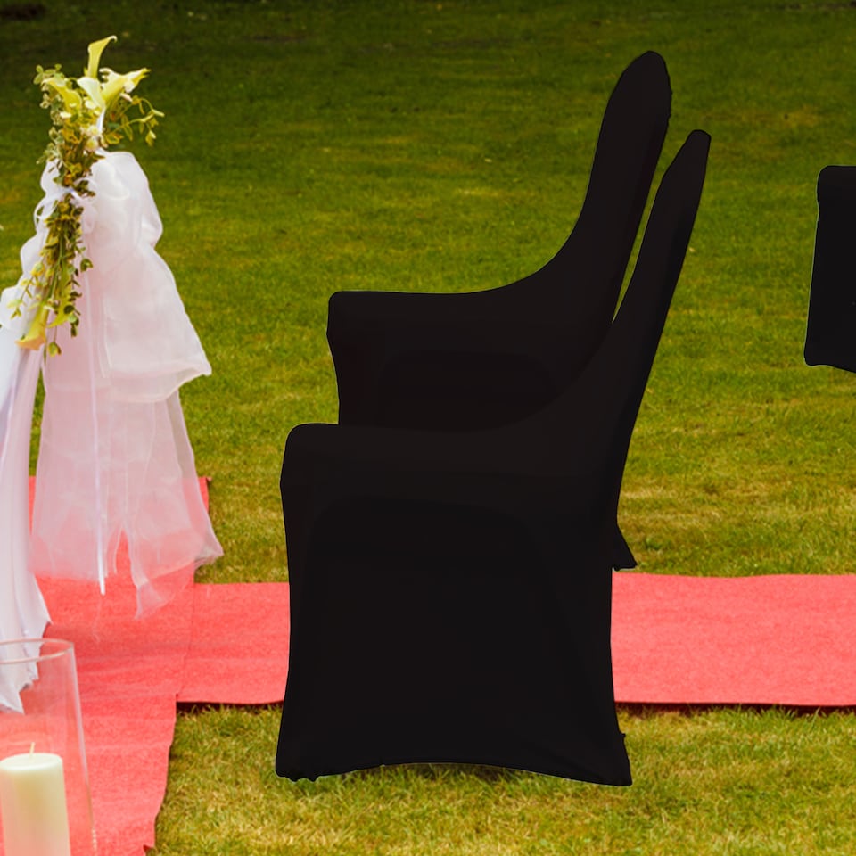 image 1 of Chair Cover Spandex Polyester Stretch Fabric Dining Slipcovers - 10pcs