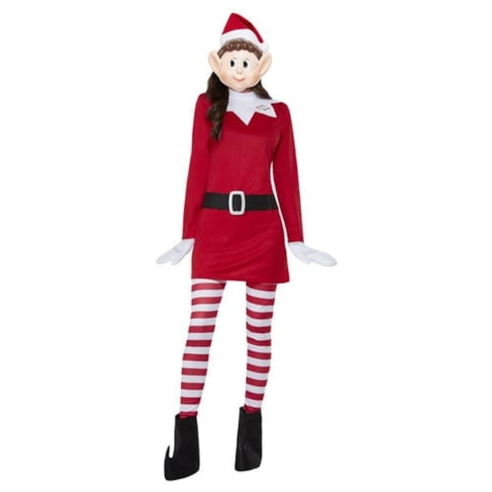image 1 of Elves Behavin' Badly Elf Fancy Dress Costume Ladies Large - UK 16-18 Red | 16