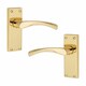 image 4 of Golden Grace 5 Sets Victorian Scroll Astrid Door Handles in Polished Brass with 1 Pair of 3" Standard Butt Hinges & Latches Pack - 120mm x 40mm Backplate Gold