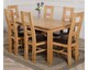 image 2 of Oslo 150 x 90 cm Medium Oak Dining Table and 6 Yale Chairs | Brown | Brown