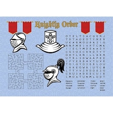 A3 Knights Kids Activity Placemat Sheet