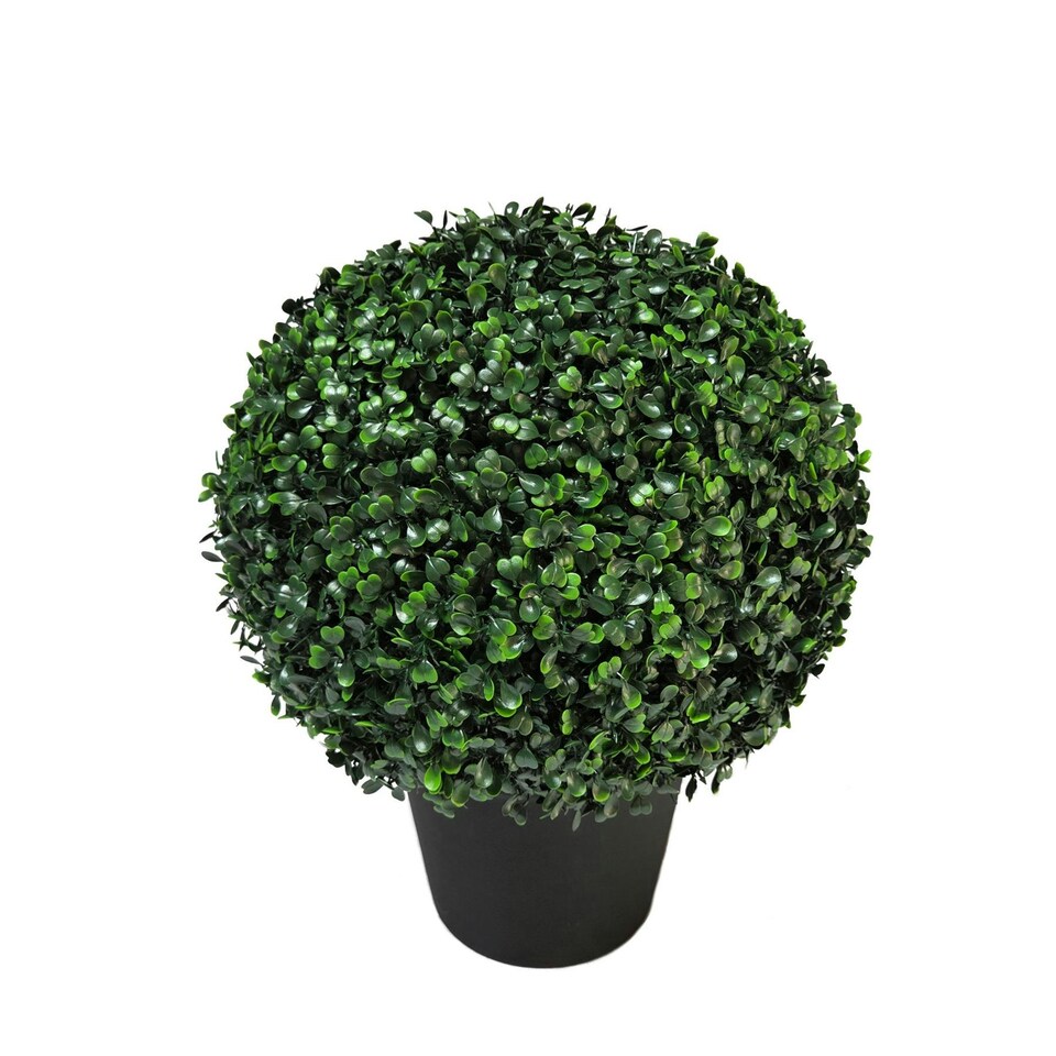 image 1 of True Products Premium Artificial Boxwood Potted Topiary Ball 30cm Dia.