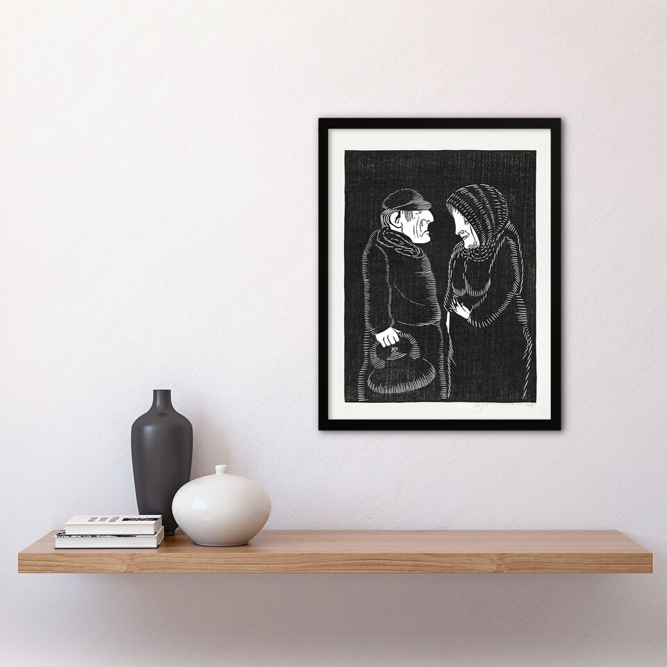 image 1 of Fantasy Man and woman Samuel J De Mesquita Framed Wall Art Print 12X16"