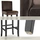 image 5 of Bar Stools with a padded backrest and faux leather cover | Brown | brown | 41 x 40 x 107 cm | 2