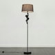 image 2 of ValueLights Monkey Animal Quirky Modern Black Floor Lamp With Grey Shade