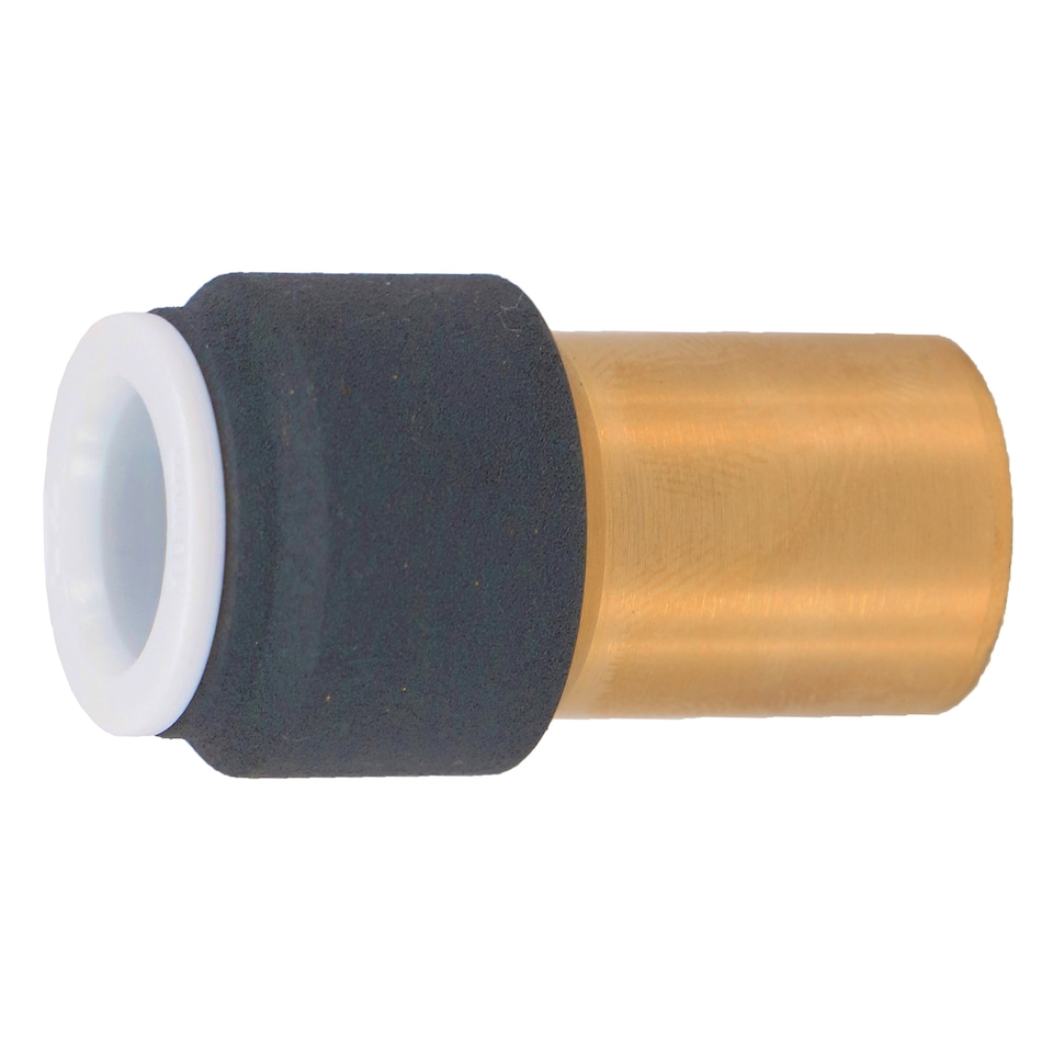 image 1 of SPARES2GO Radiator Valve 15mm x 10mm Anthracite Pushfit Reducing Straight Speed Fit Compression Stem
