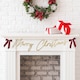 image 3 of Gold 'Merry Christmas' Card Banner With Velvet Bows 2m | Multi