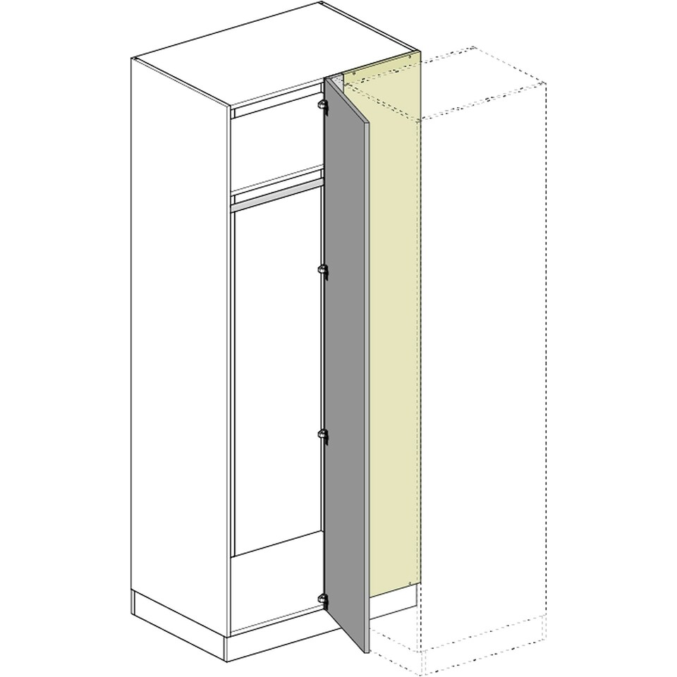 image 1 of Classic Square Panel Urban Oak Blind Corner Wardrobe Brown