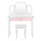 image 5 of COSTWAY Princess Makeup Dressing Table Kids Vanity Set White