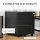 image 4 of Vinsetto Mobile File Cabinet Steel Lockable w/ Pencil Tray for A4, Letters Black