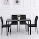 image 6 of HOMCOM Dining Chairs Faux Leather Accent Chairs for Kitchen, Set of 4, Black