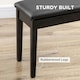 image 4 of HOMCOM Classic Piano Bench Stool, PU Leather Padded Keyboard Seat Black