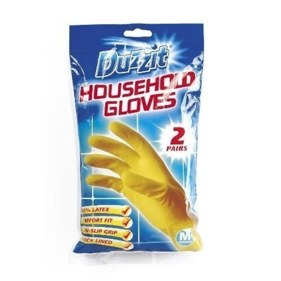 image 1 of Duzzit Household Gloves 2 Pack Medium