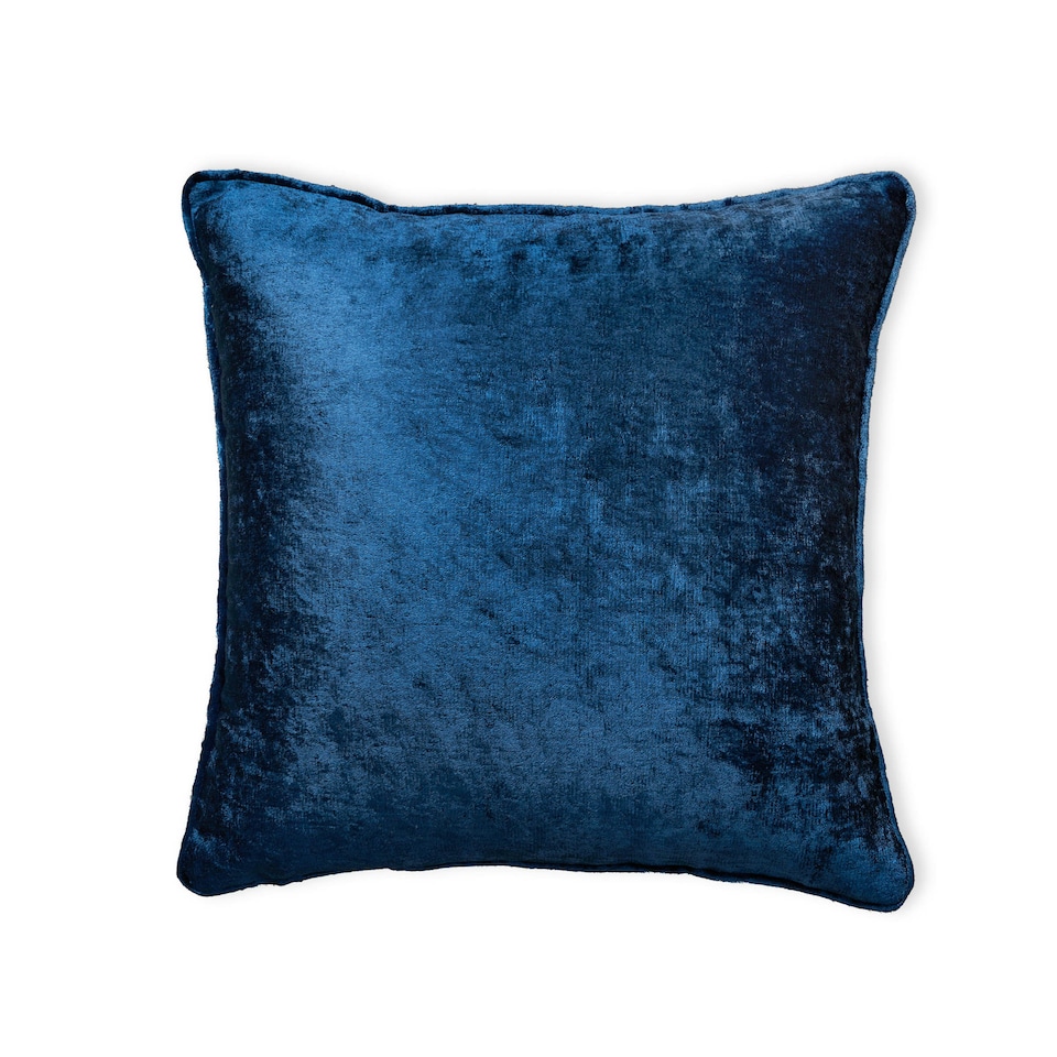 image 1 of BHS Crushed Velvet Cushion, Navy Blue | Navy