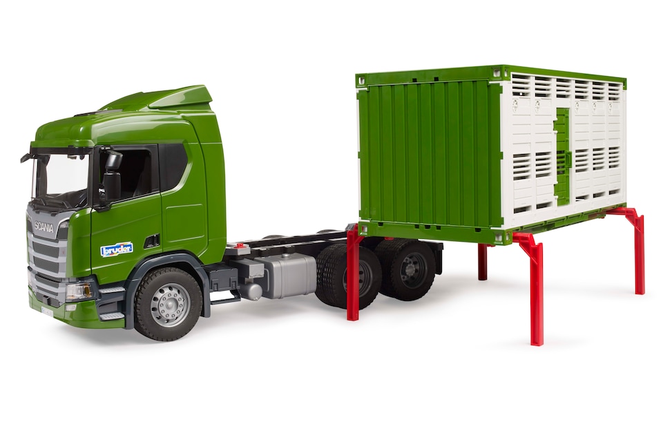 image 1 of Bruder Scania Super 560R Cattle transportation truck with 1 cattle Detailed Vehicle & Playset Model