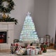 image 2 of HOMCOM 4FT Prelit Artificial Christmas Tree Fiber Optic Xmas Decoration, White
