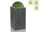 image 5 of Primrose Poly Terrazzo Stone Large Grey Tall Cube Patio Planter 79cm