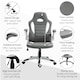 image 7 of Vinsetto Computer Gaming Chair, Office Desk Swivel Chair, PU Leather Racing Chair with 90 Flip-up Armrest, Adjustable Height and Rolling Wheels, Grey
