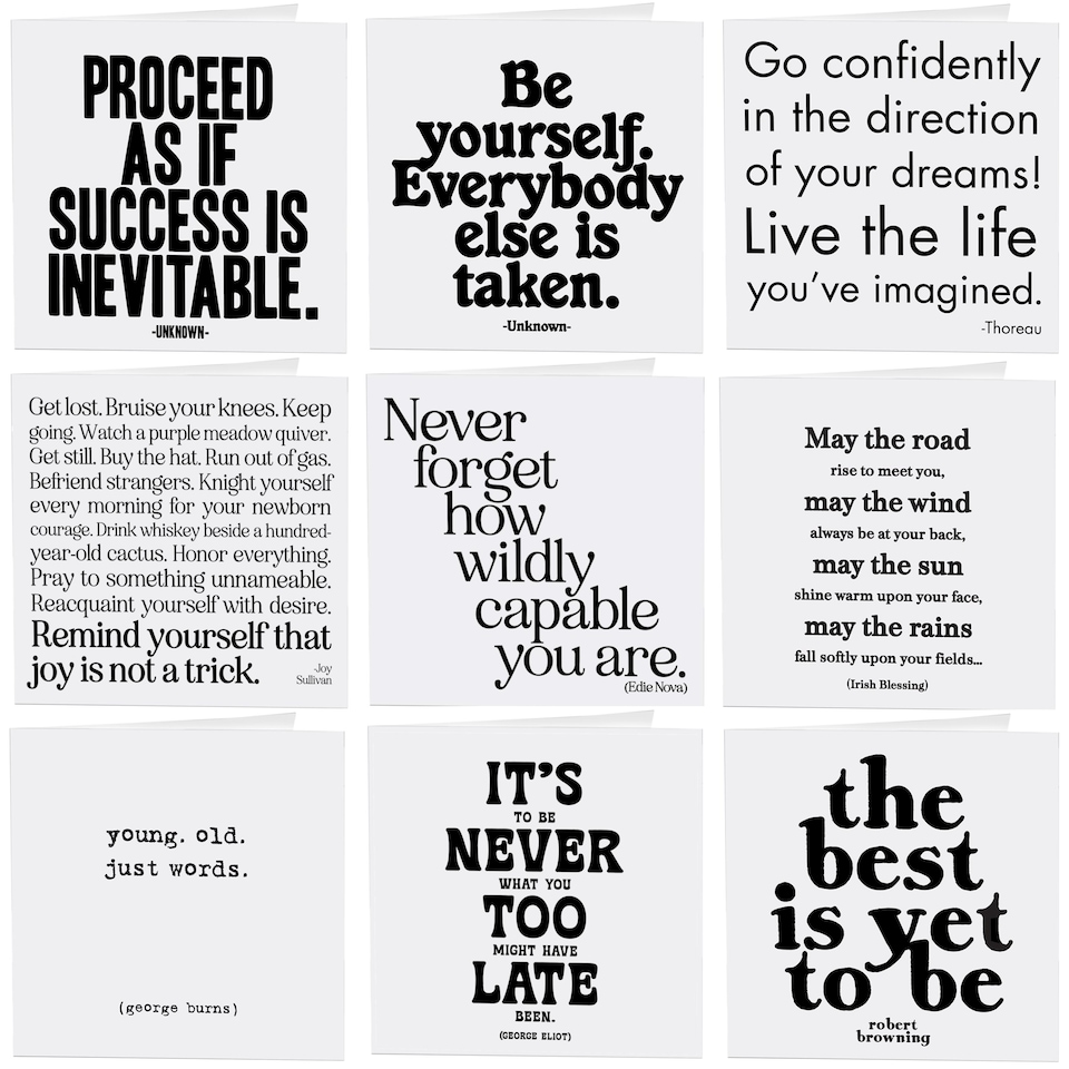 image 1 of Quotable Motivational Quotes Greetings Cards 9 Multipack Assorted