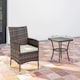 image 7 of Outsunny Rattan Bistro Set Garden Chair Table Patio Outdoor, Brown