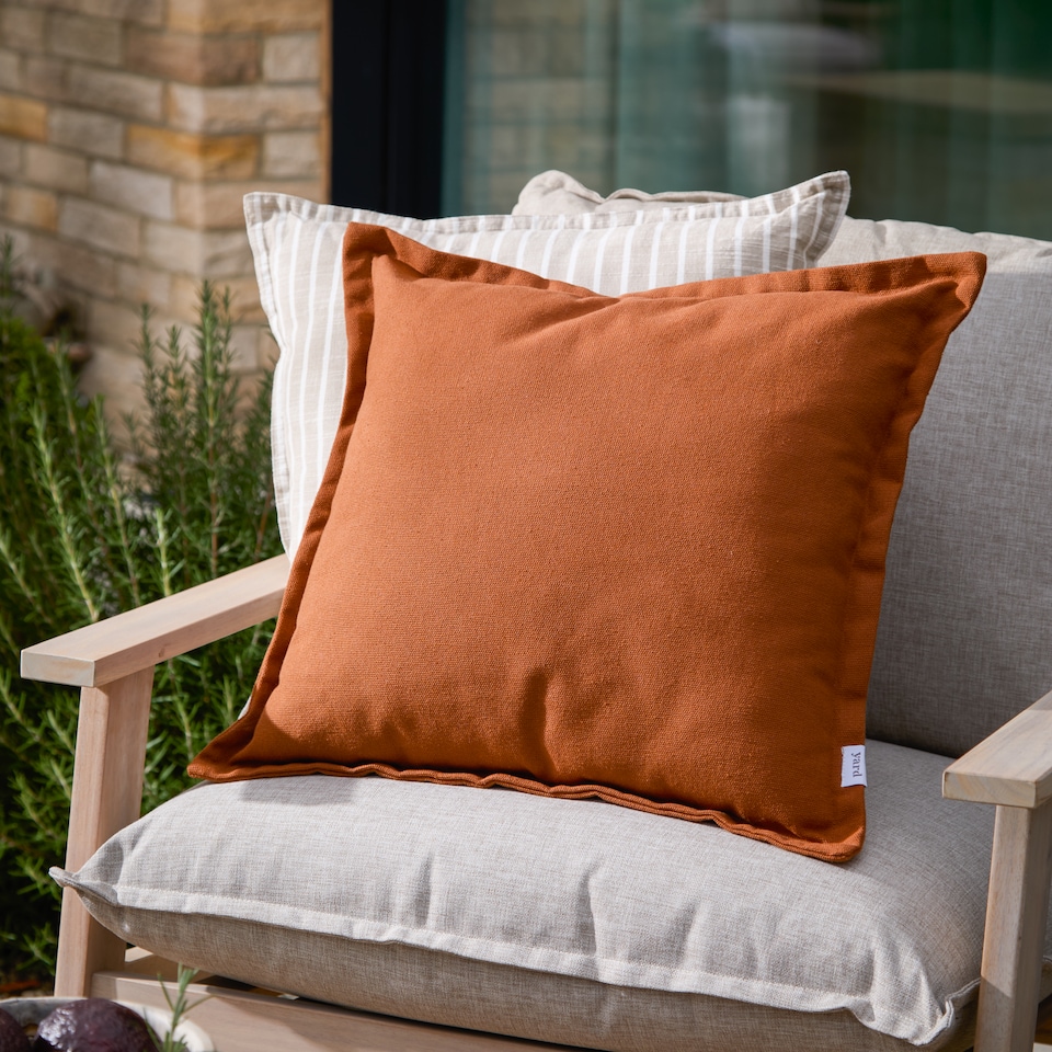 image 1 of Yard Holmfirth Canvas Outdoor Cushion | Orange | Pecan