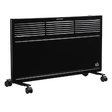 HOMCOM Convector Radiator Heater w/ Adjustable Thermostat Safety Cut-Off, Black