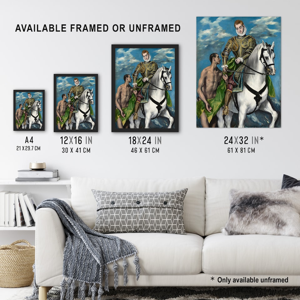 image 1 of Saint Martin and the Beggar Oil Painting El Greco Huge Wall Art Poster Print
