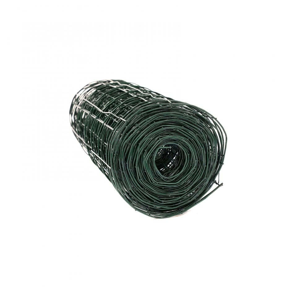 image 1 of Oypla 0.6m x 10m Green PVC Coated Galvanised Steel Wire Mesh Stock Fencing Garden Euro Fence