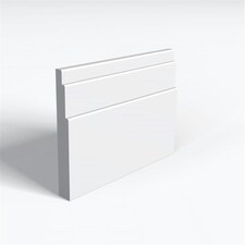 Pack of 5 (Total 5 Units) - Moisture Resistant MDF Primed Fitzroy Skirting Board - 18mm (T) x 194mm (H) x 3050mm (L)
