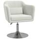 image 1 of HOMCOM Stylish Retro Linen Swivel Tub Chair Steel Frame Cream Whit