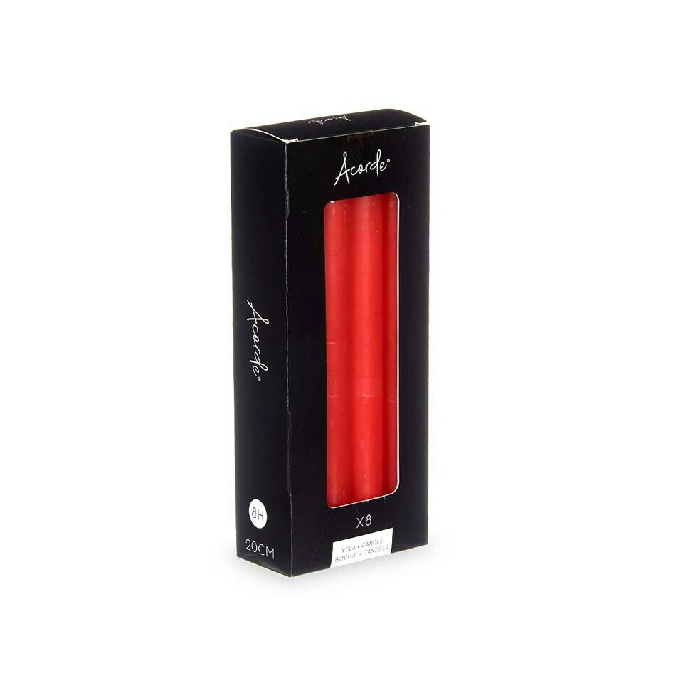 image 1 of Candle Set Acorde 126-C-AR Red 2 x 2 x 20 cm (12 Units) N/A
