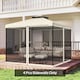 image 7 of Outsunny fit 10x10ft Gazebo Universal Replacement Mosquito Netting for Patio Gazebos and Canopy Tents with Zippers for 3m x 3m Gazebo, Sidewall Only Beige