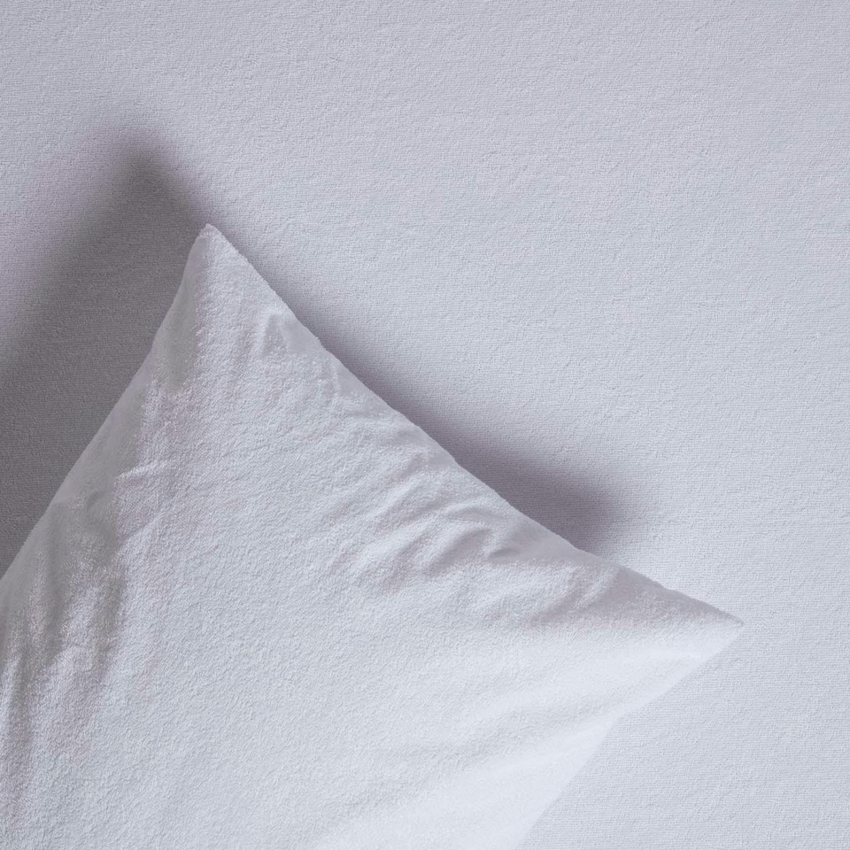 image 1 of Homescapes Terry Towelling Waterproof Mattress Protector - Small Double | White | Small Double