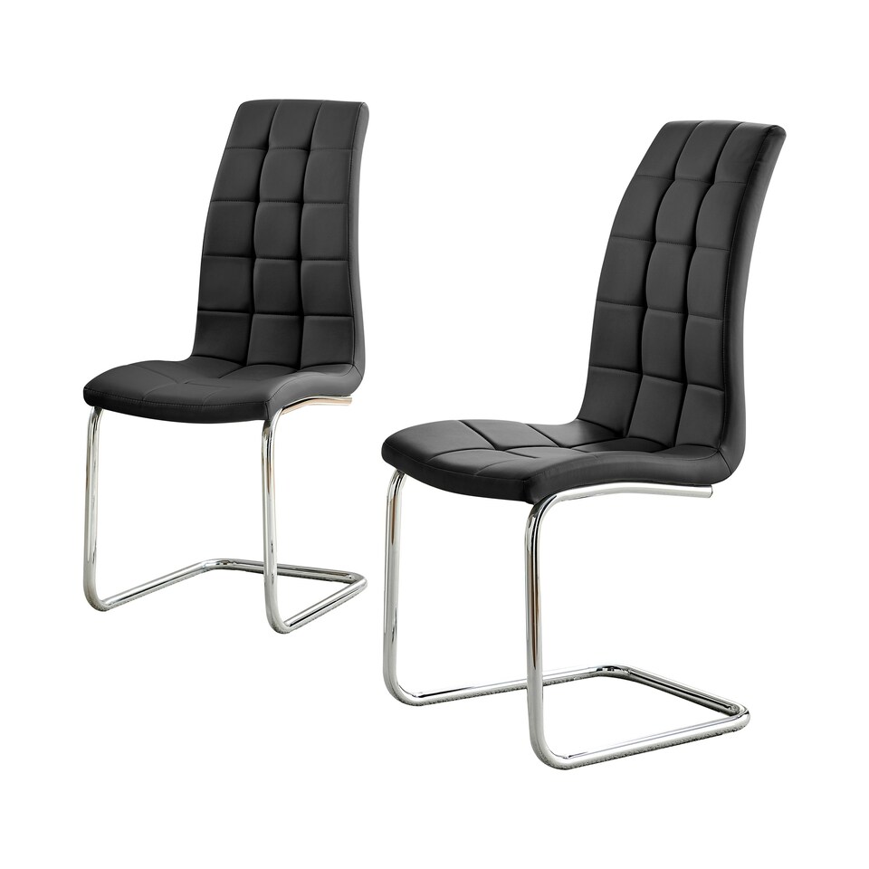 image 1 of Furniturebox 2x Deep Foam Cushioned Black Murano Dining Chairs